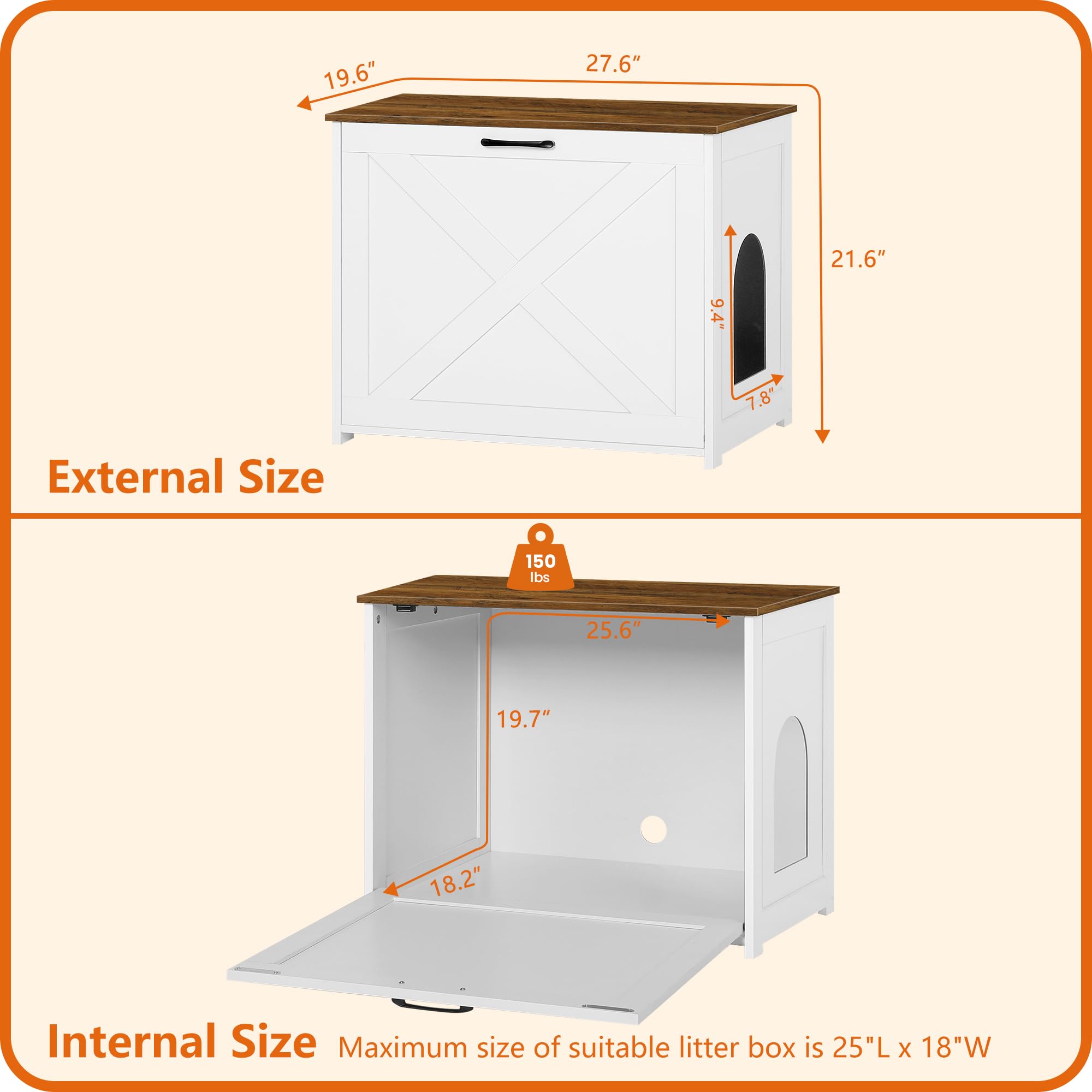 Dwanton espacio privado para gatos, caja de arena silenciosa