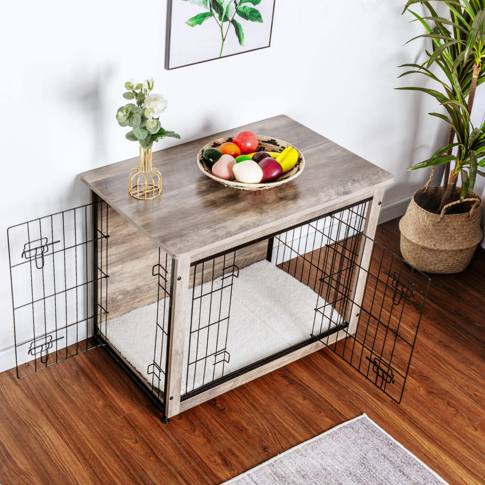 Dwanton interior para perro en greige, estilo versátil para salones.