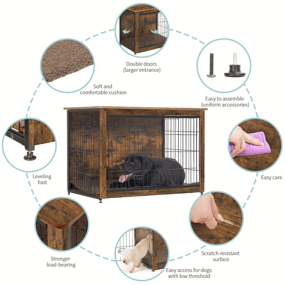 Dwanton jaula de madera con base de alambre para durabilidad.