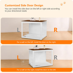 Dwanton jaula-perro con diseño blanco-marrón para interiores modernos.