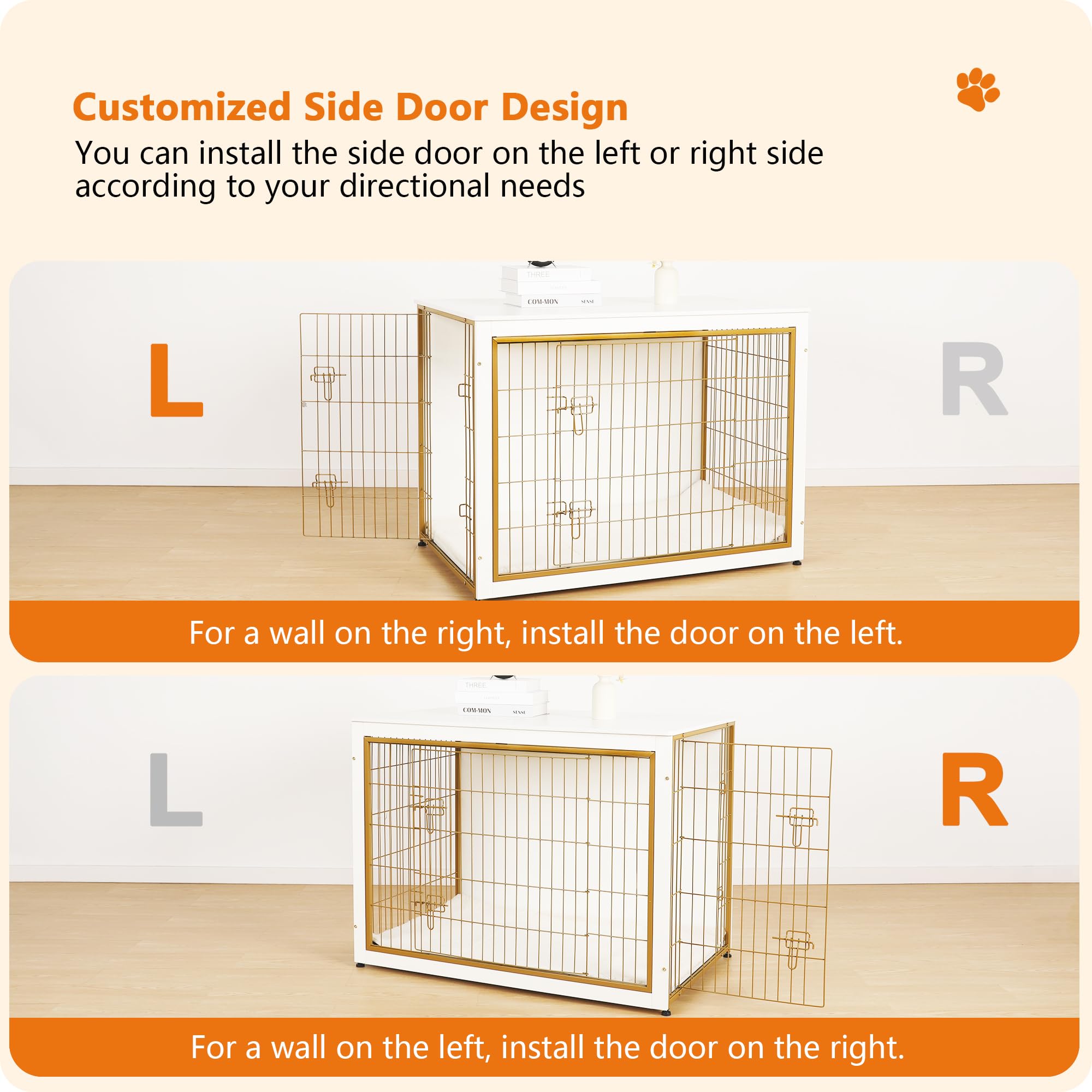Dwanton jaula para perros tablero superior ideal para lámparas o fotos.