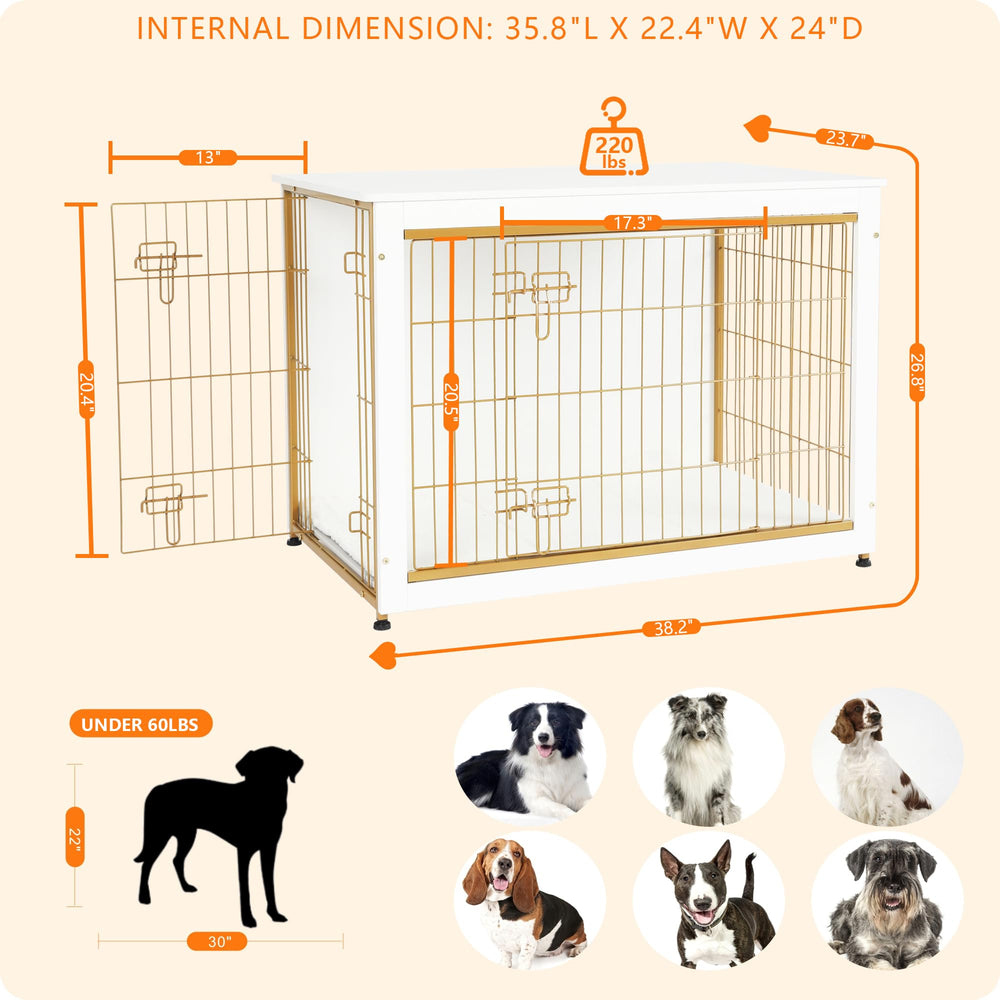 DWANTON jaula para perro con cojín interior, descanso cómodo