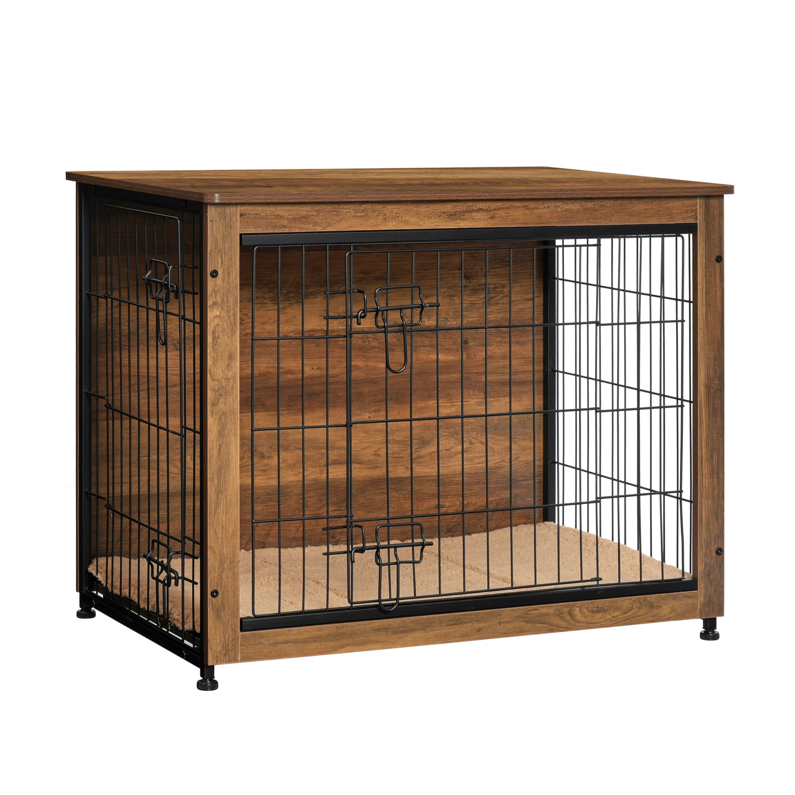 Dwanton jaula para perro de madera con puertas dobles, ideal como mueble funcional