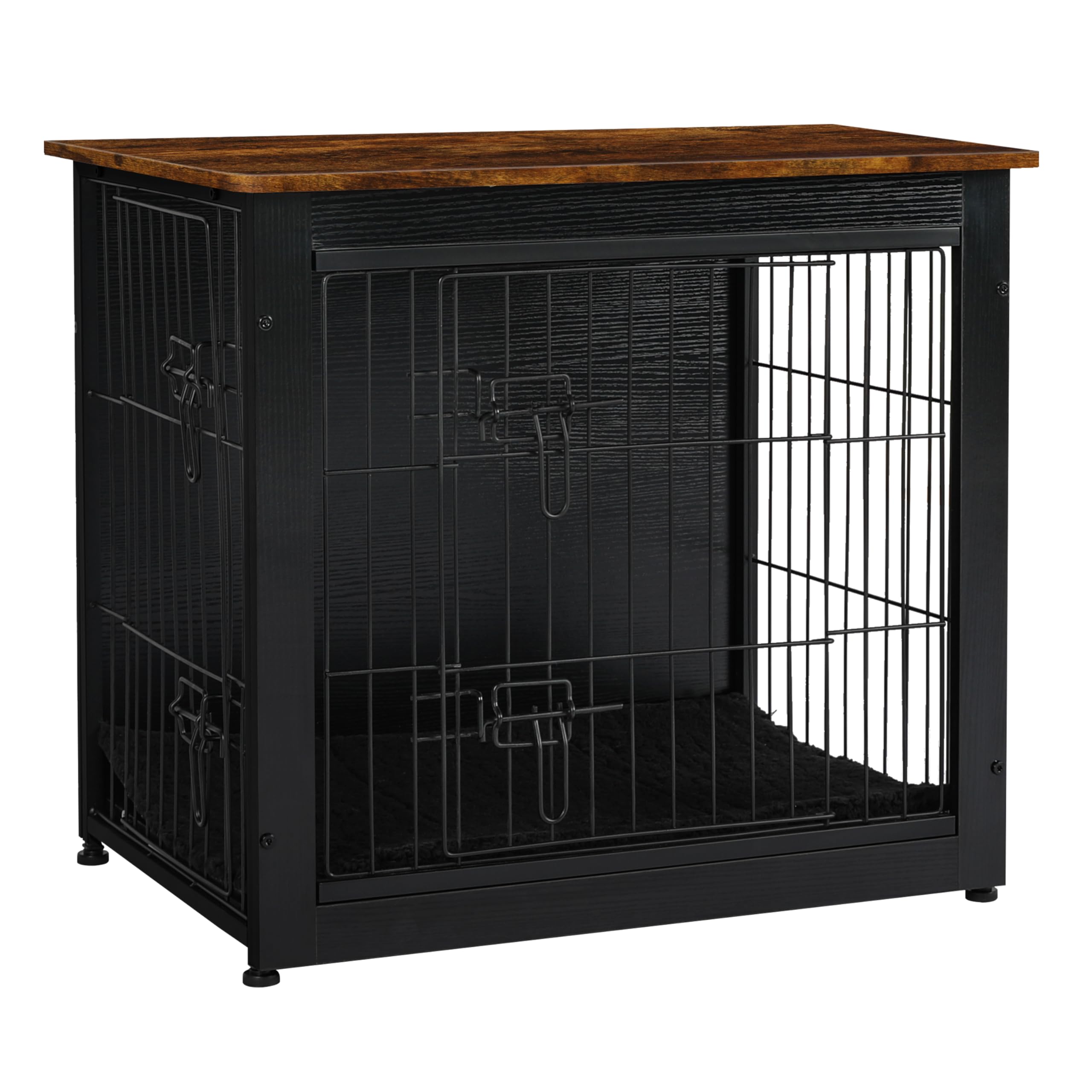 Dwanton jaula para perro con mueble de madera, ideal como mesa decorativa.