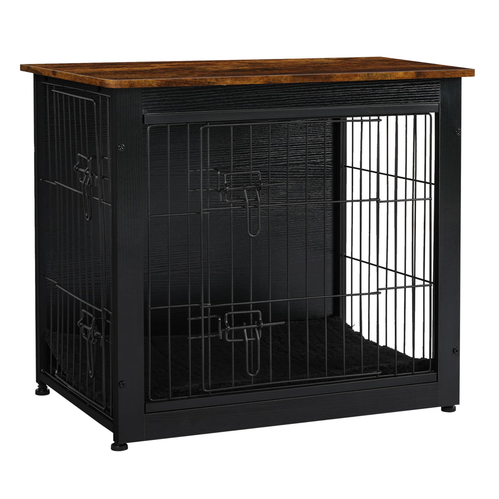 Dwanton jaula para perro con mueble de madera, ideal como mesa decorativa.