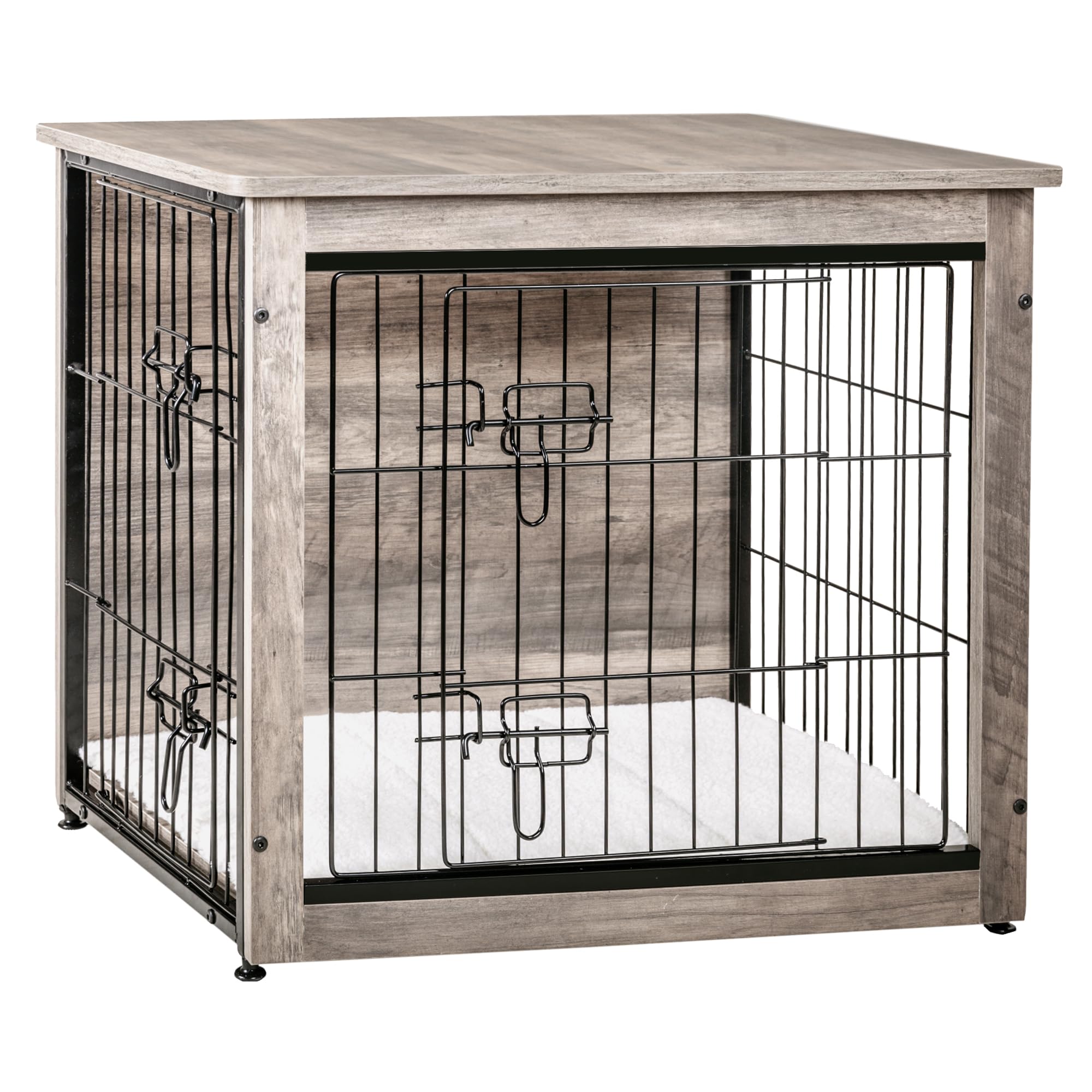 Dwanton jaula con puerta doble, mueble resistente para perros en sala