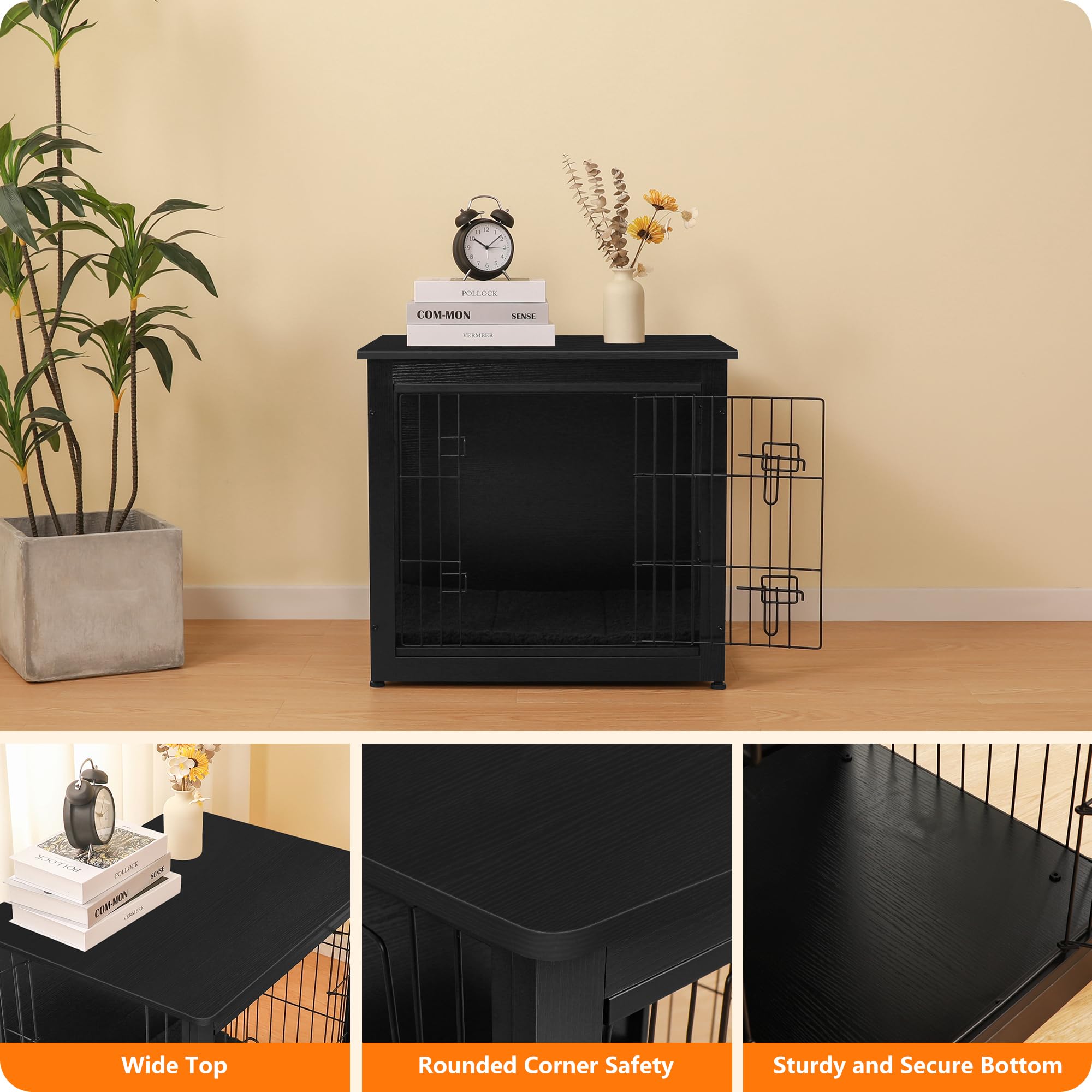 Dwanton jaula-perro plataforma-base-madera, base estable y segura