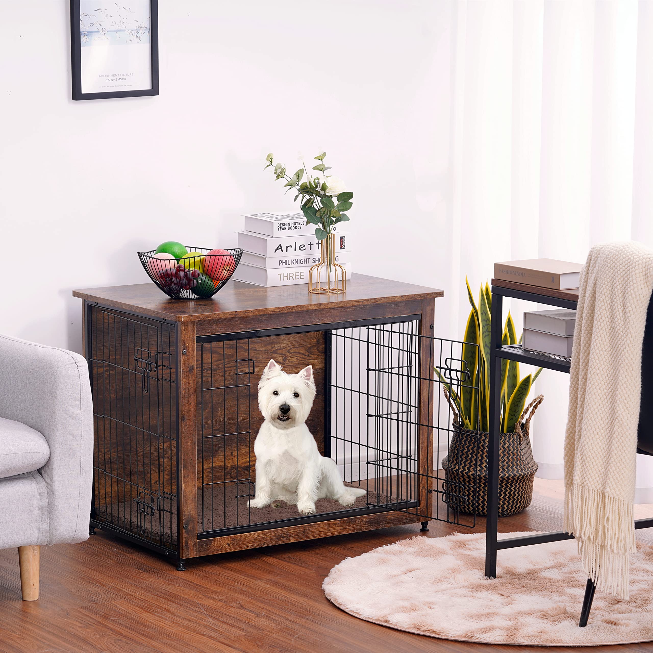 Dwanton jaula-perro-puertas-dobles: acceso cómodo para tu mascota en casa.