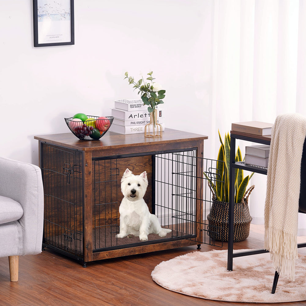 Dwanton jaula-perro-puertas-dobles: acceso cómodo para tu mascota en casa.