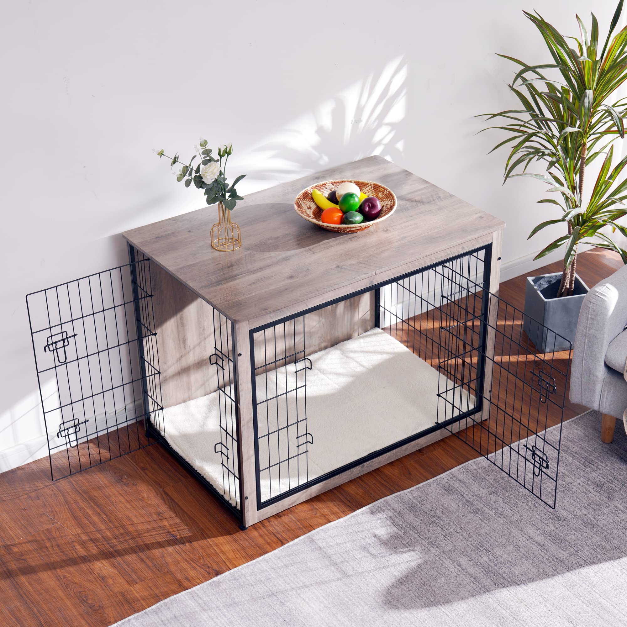 Dwanton jaula para perros con puertas dobles para acceso cómodo