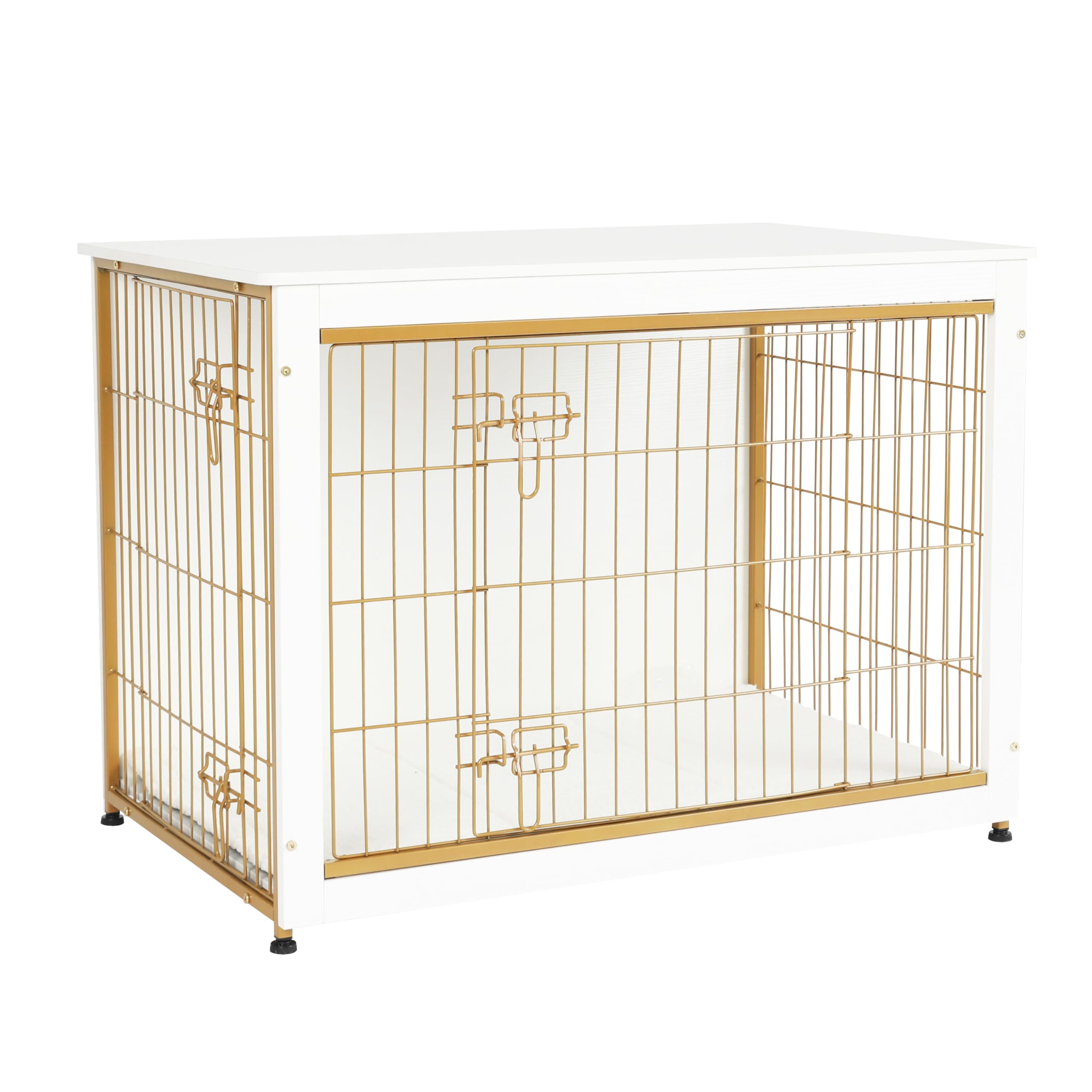 DWANTON jaula para perros con puertas dobles, estable para uso en sala