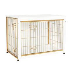 DWANTON jaula para perros con puertas dobles, estable para uso en sala