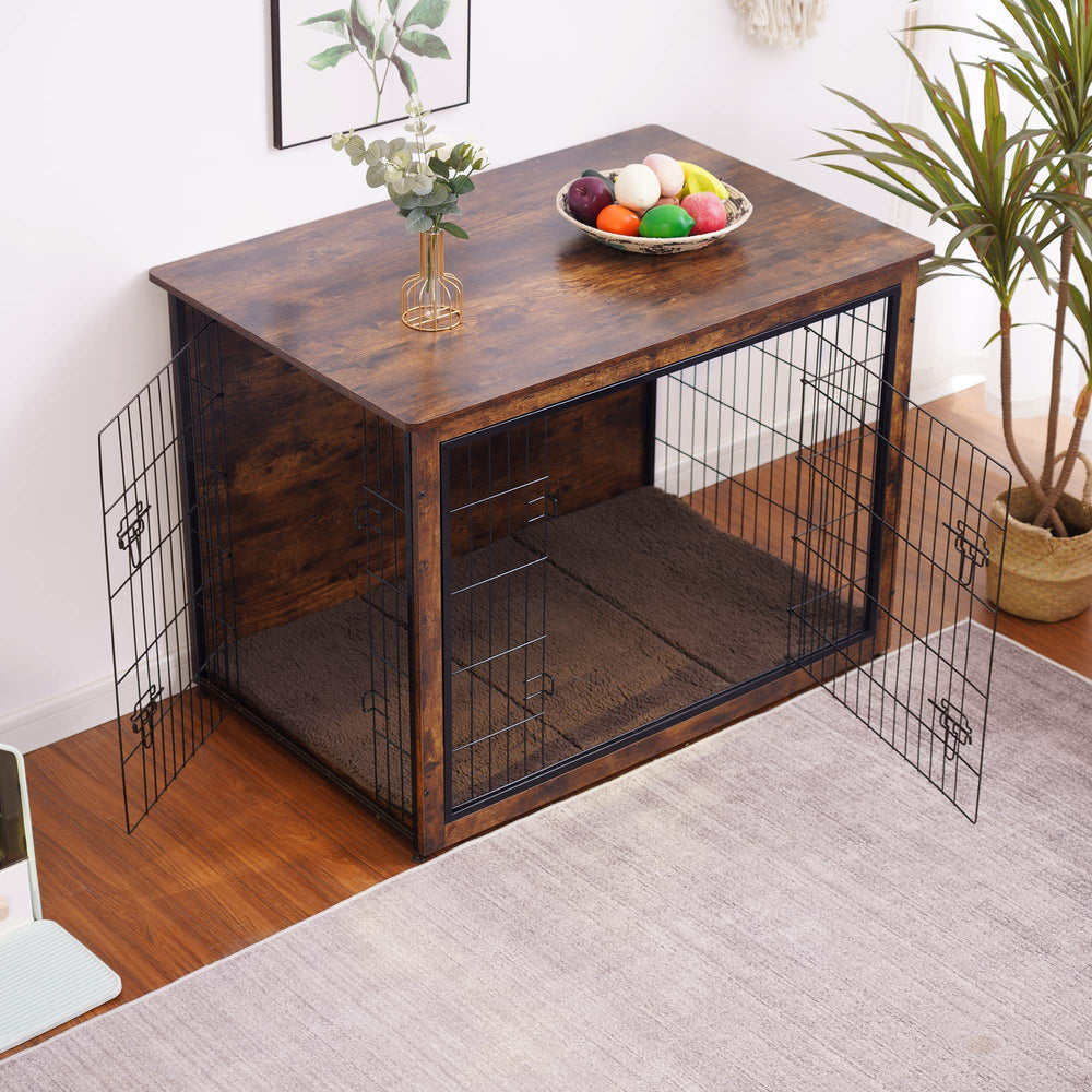 DWANTON jaula para perros con puertas dobles para acceso cómodo