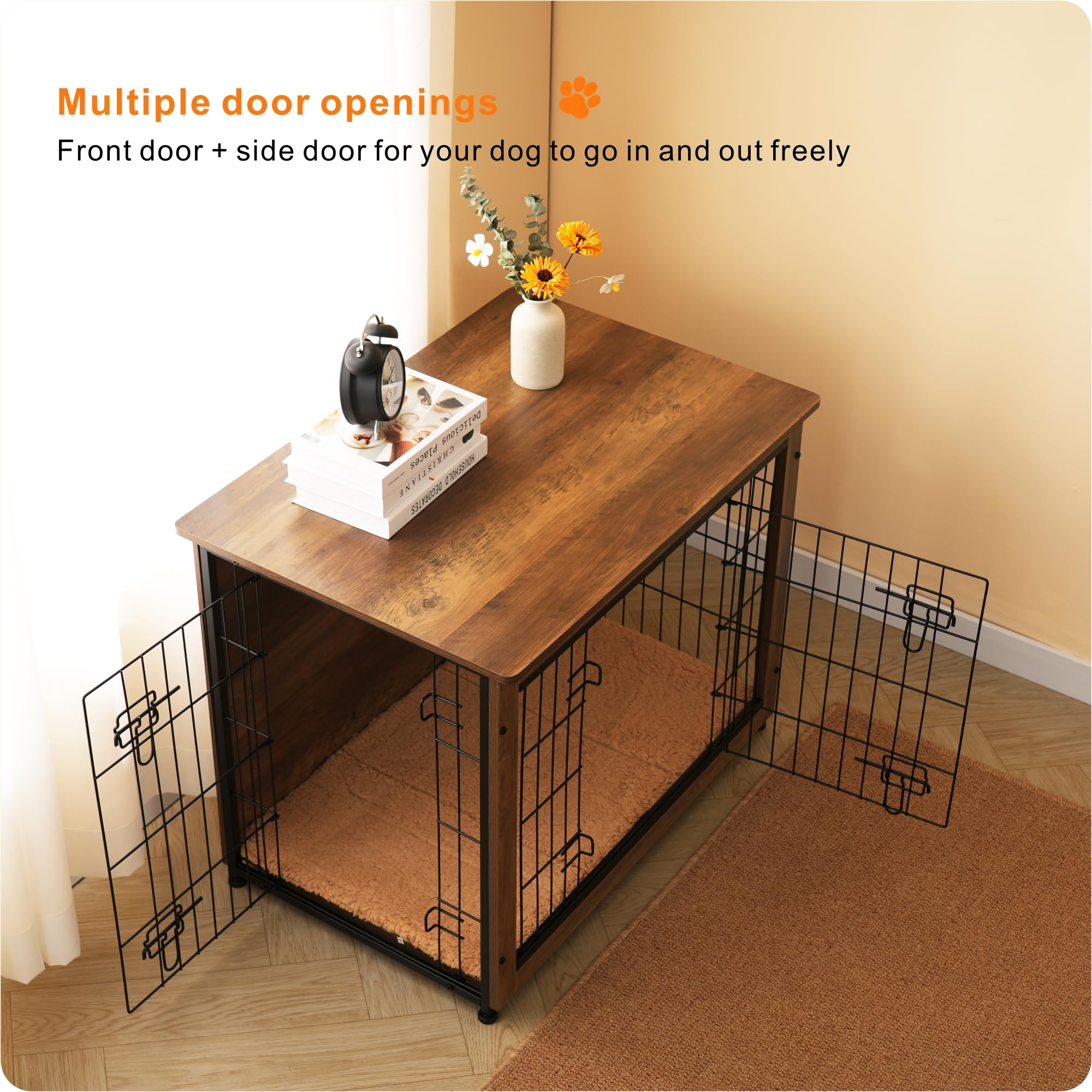Dwanton mueble para perro, mesa lateral con espacio superior decorativo