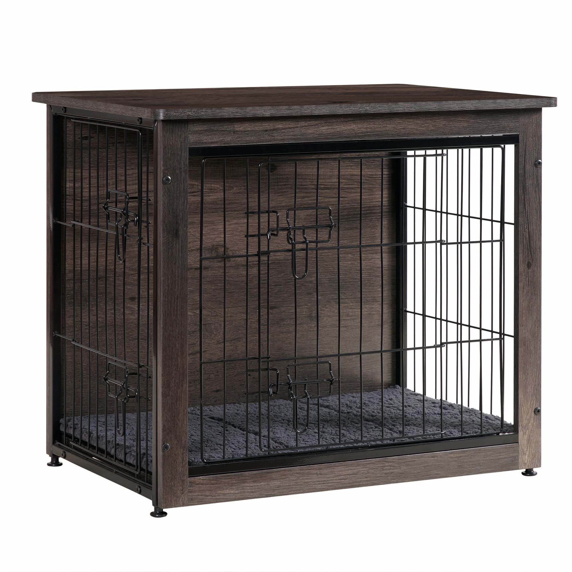 Dwanton jaula-mueble con cojín, refugio cómodo para perros en casa