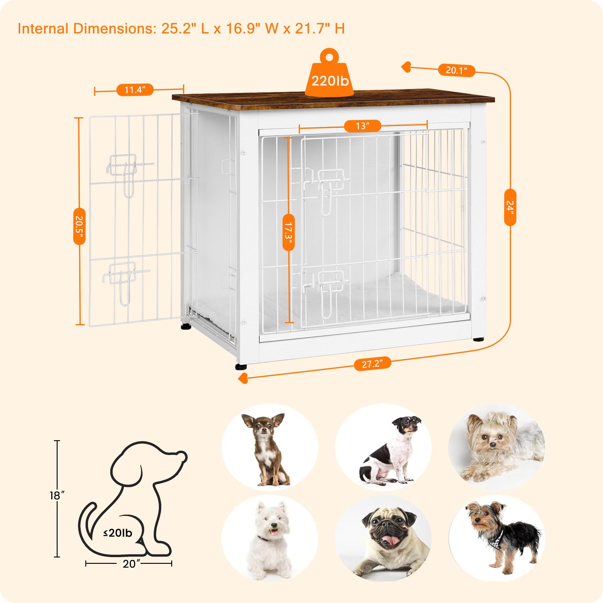 Dwanton tablero superior amplio en mueble blanco y marrón
