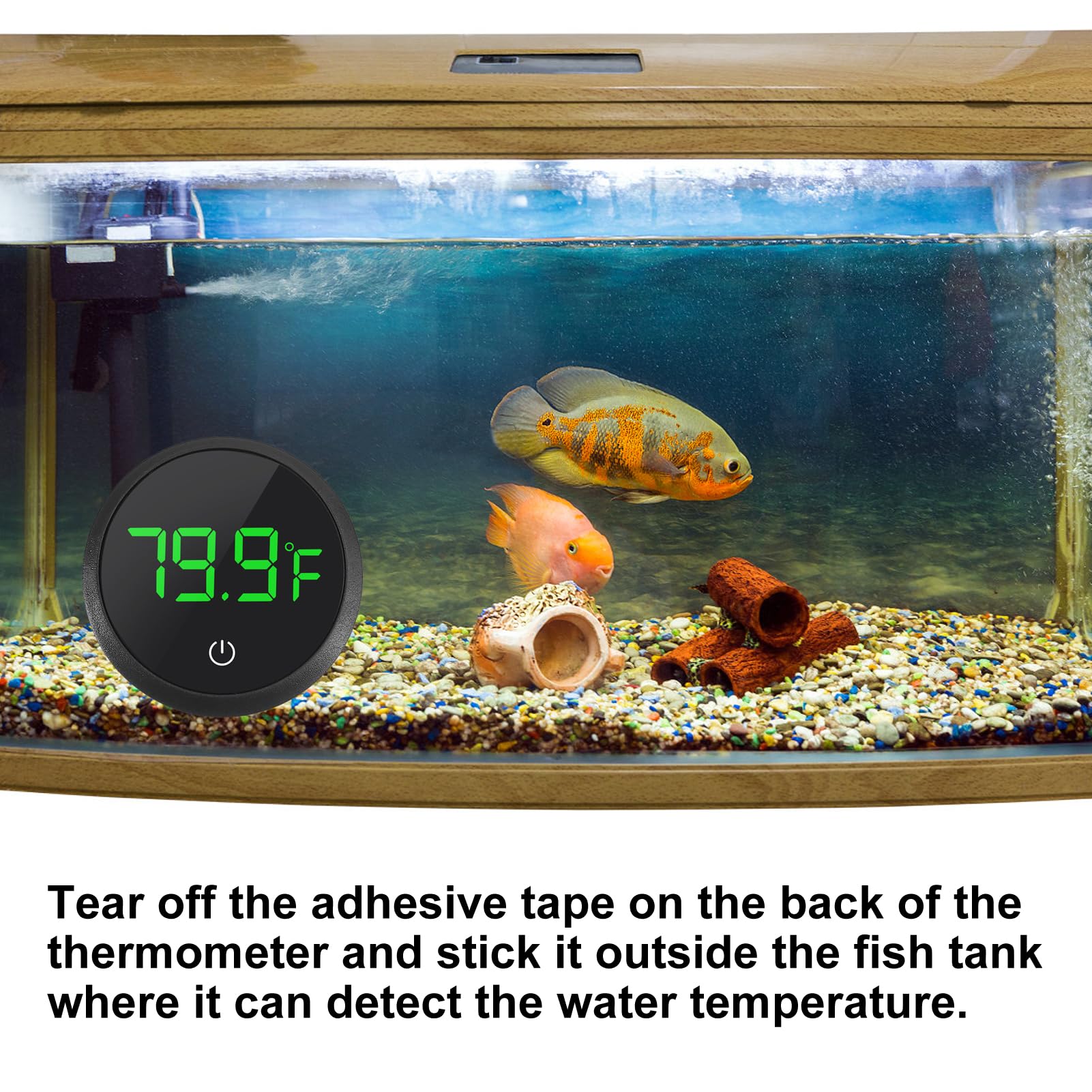 Adhesivo exterior de doble cara para fijar en cristal del acuario.