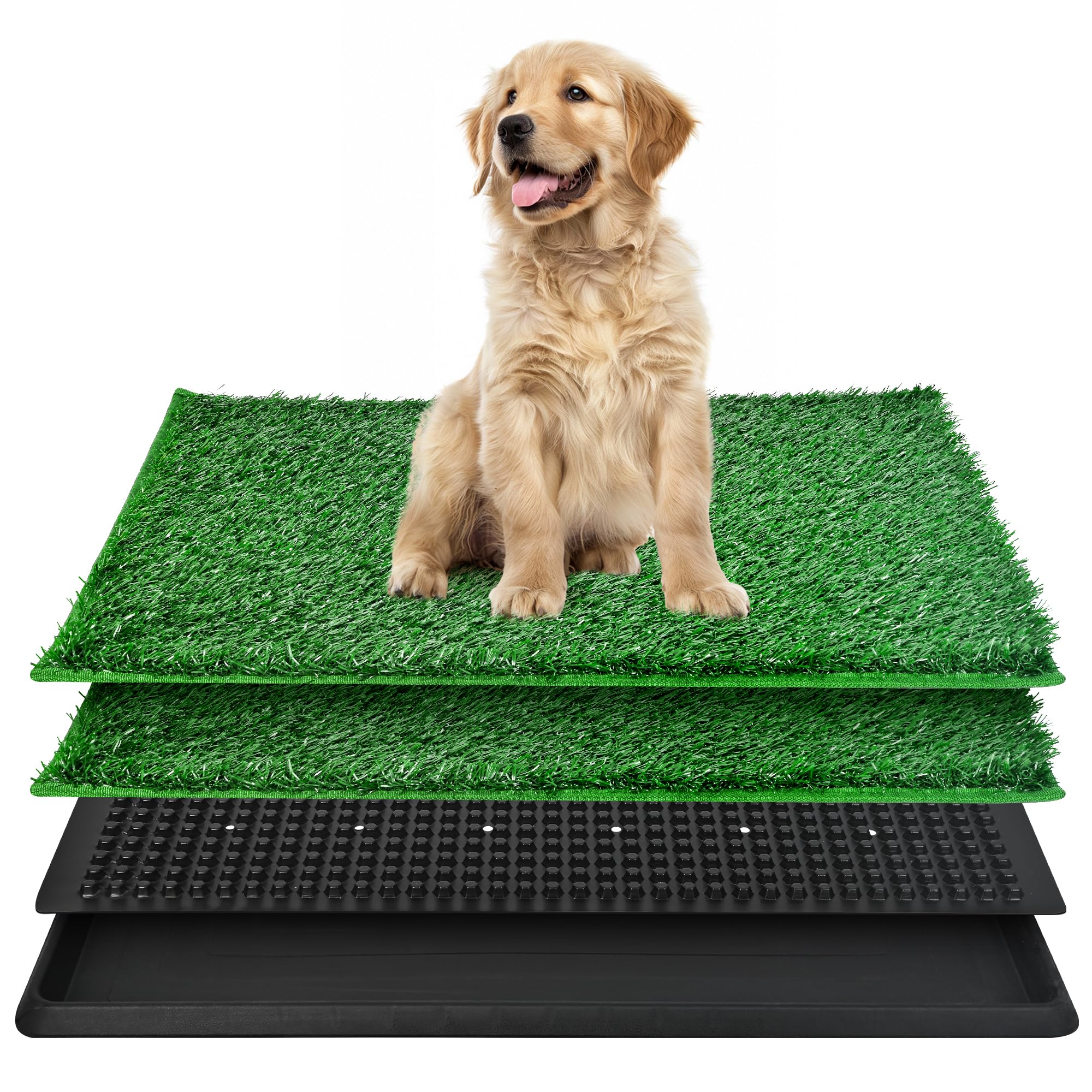 DwlSpce grama artificial para perro bandeja, pasto cómodo para entrenamiento en casa.