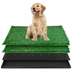 DwlSpce grama artificial para perro bandeja, pasto cómodo para entrenamiento en casa.