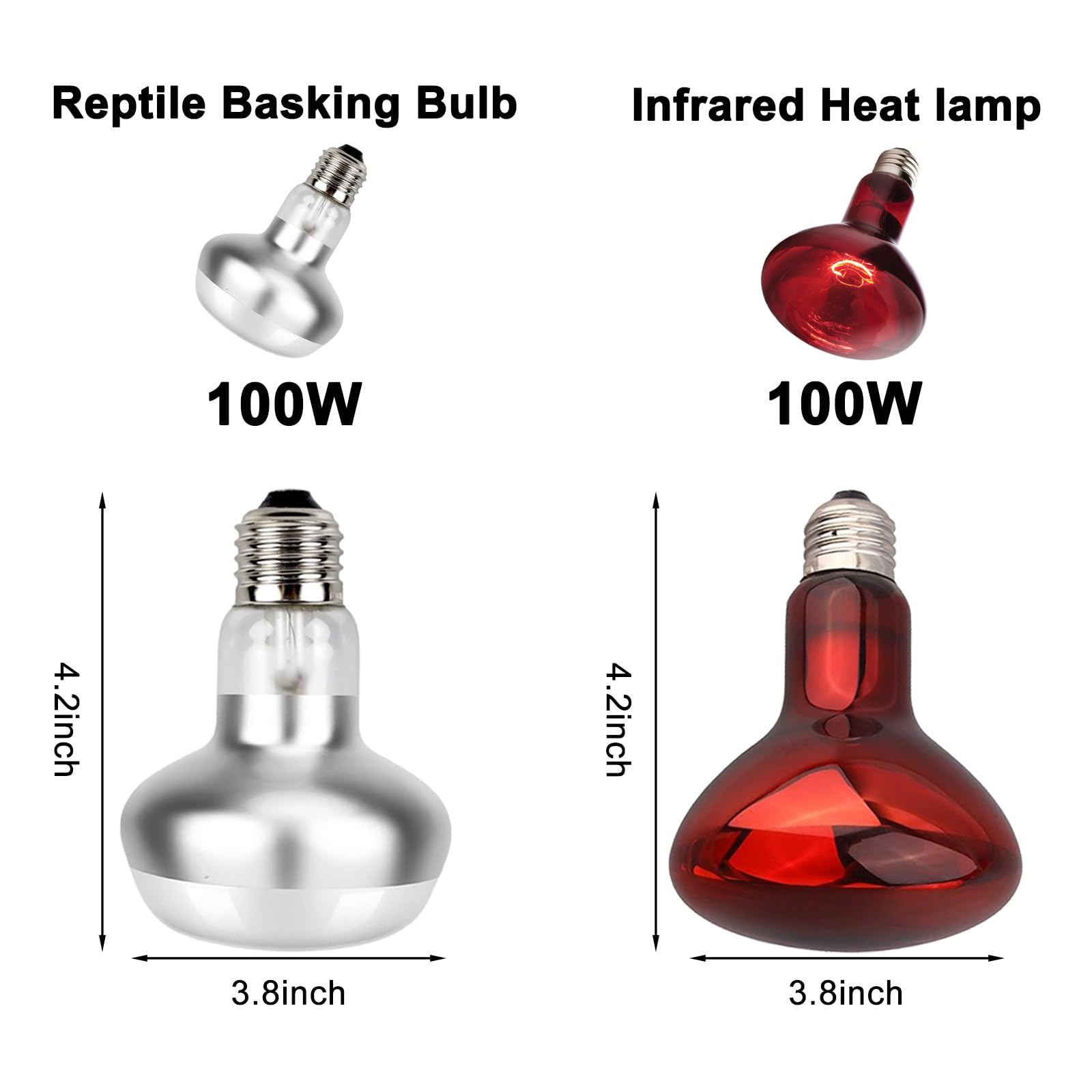 dxophiex bombilla calentamiento dia 100w, flujo centrado para punto de calor en terrario