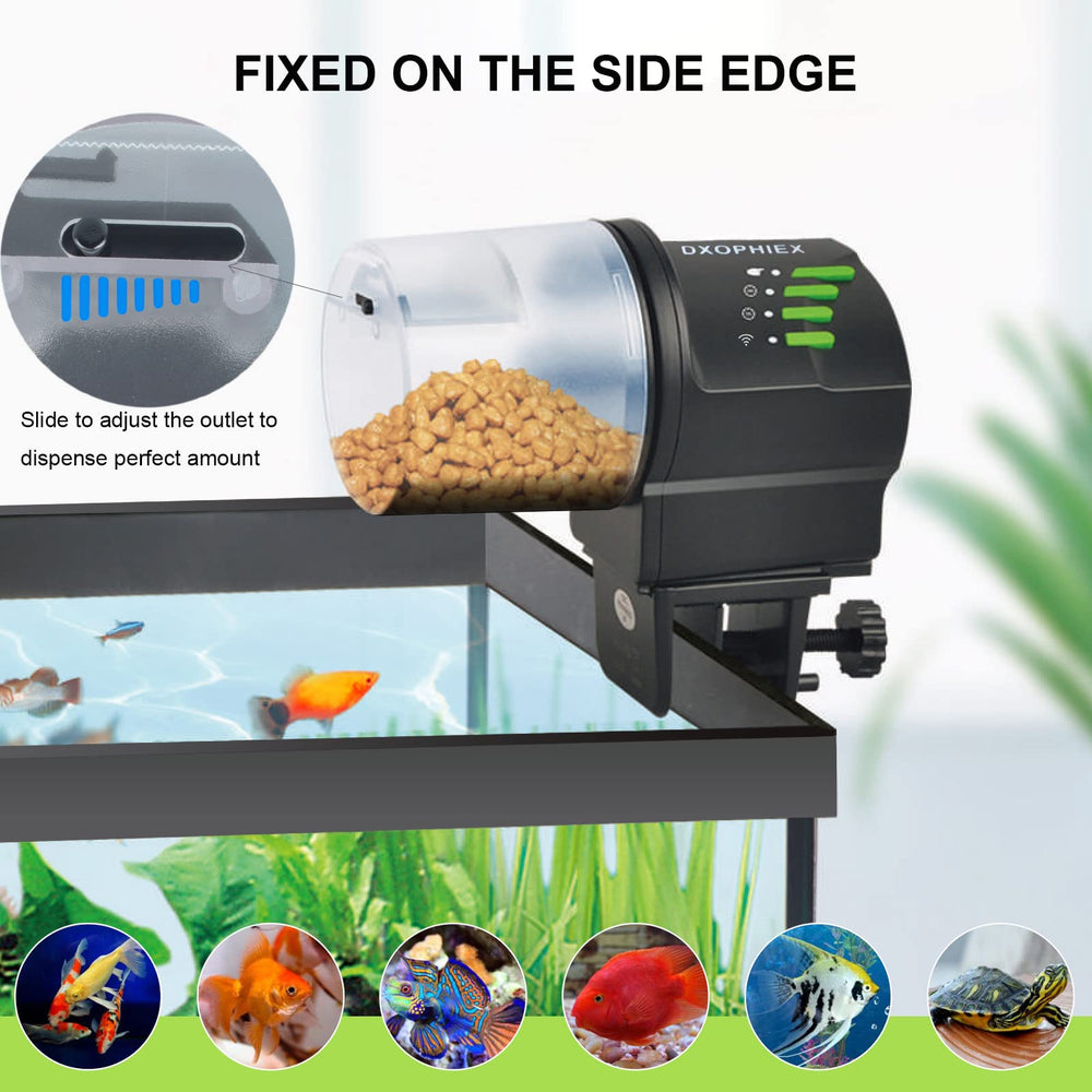 DXOPHIEX app móvil para programar comidas del acuario.