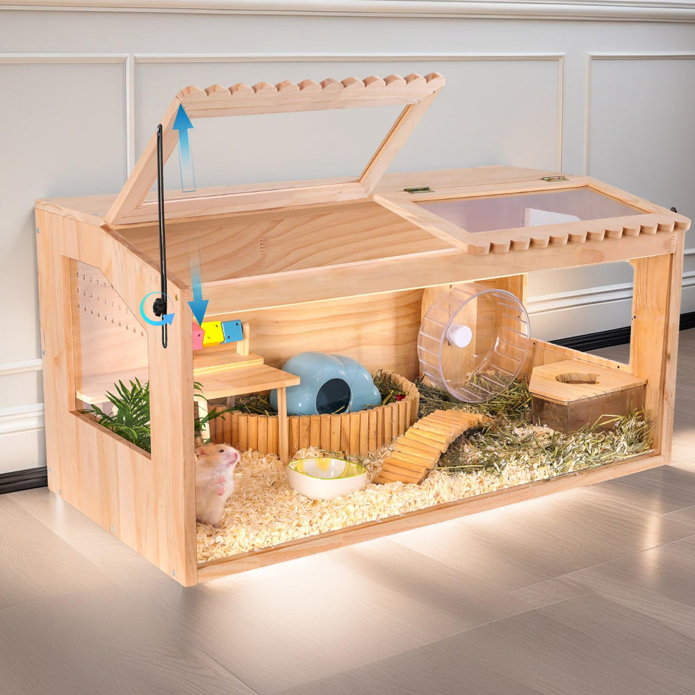 DZWLKJ jaula de hámster de madera con ventilación amplia para aire fresco.