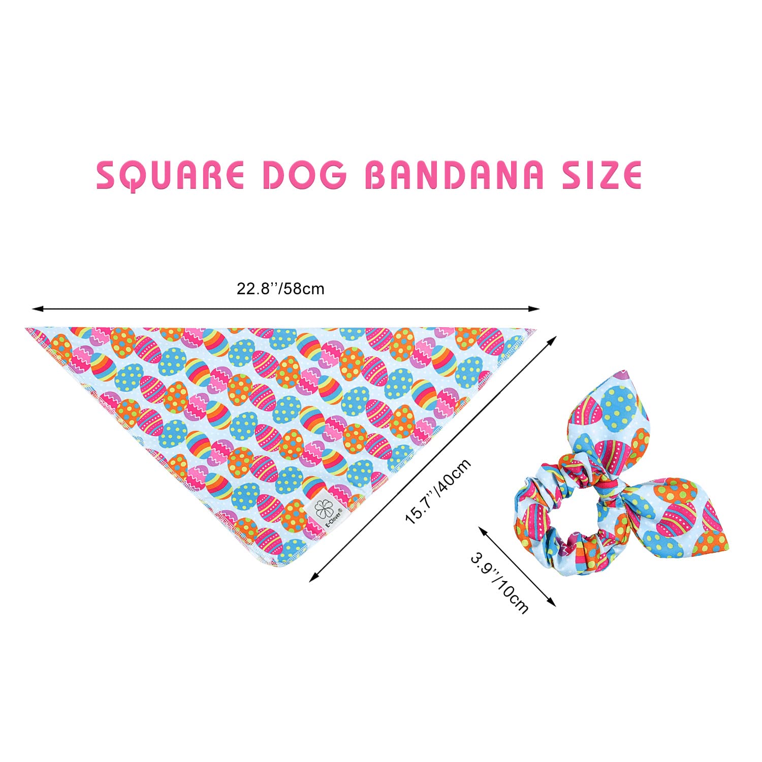 Bandana de Pascua con huevos coloridos de E-Clover para paseos.