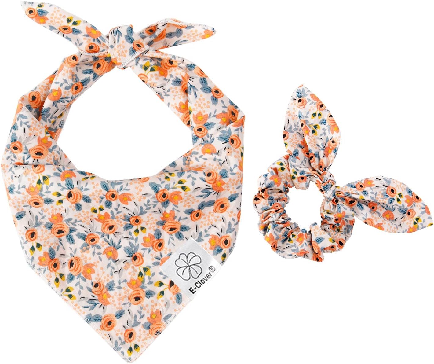 Bandana floral de E-Clover para perros con ajuste cómodo para días de paseo