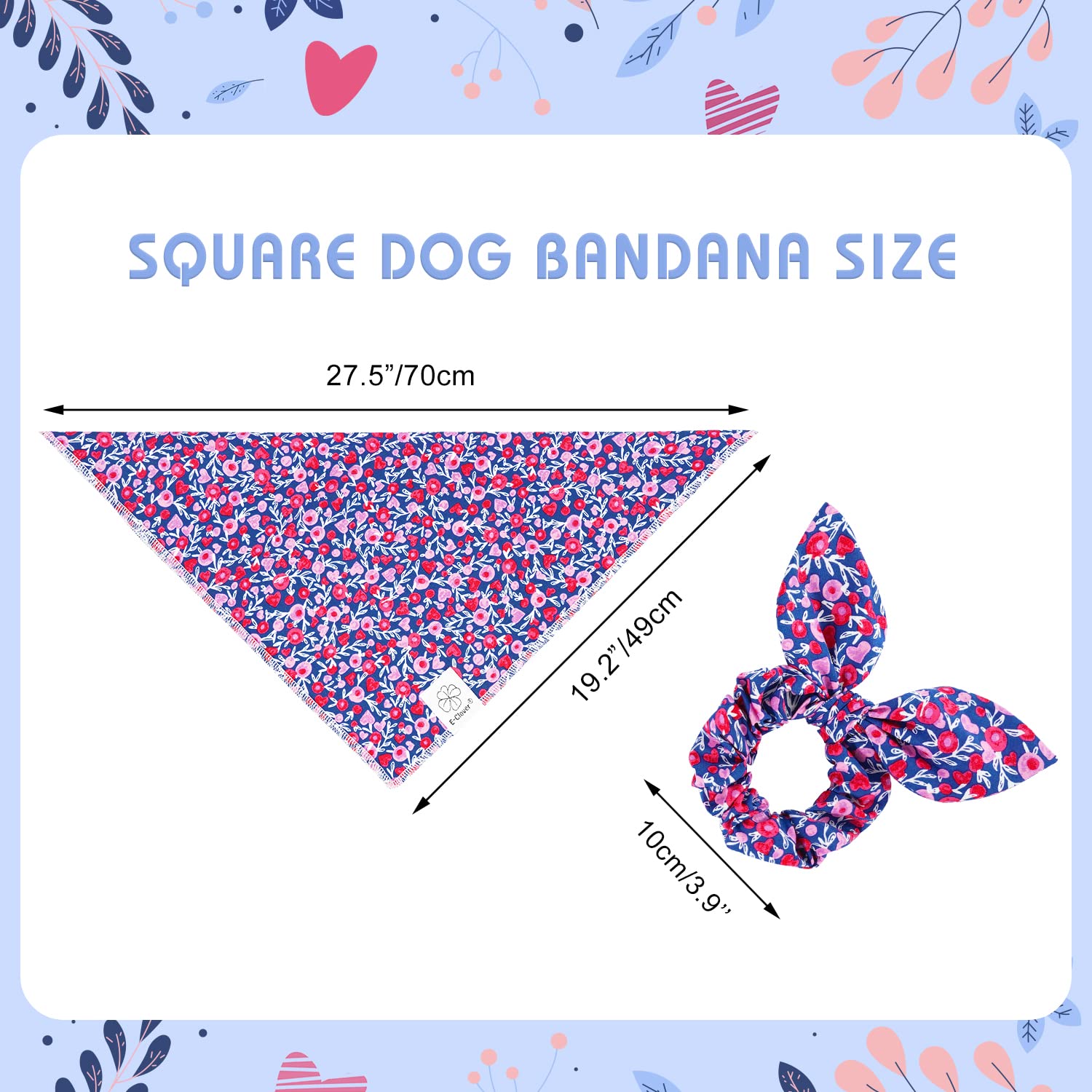 E-Clover bandana para perros medianos y grandes, ajuste cómodo.