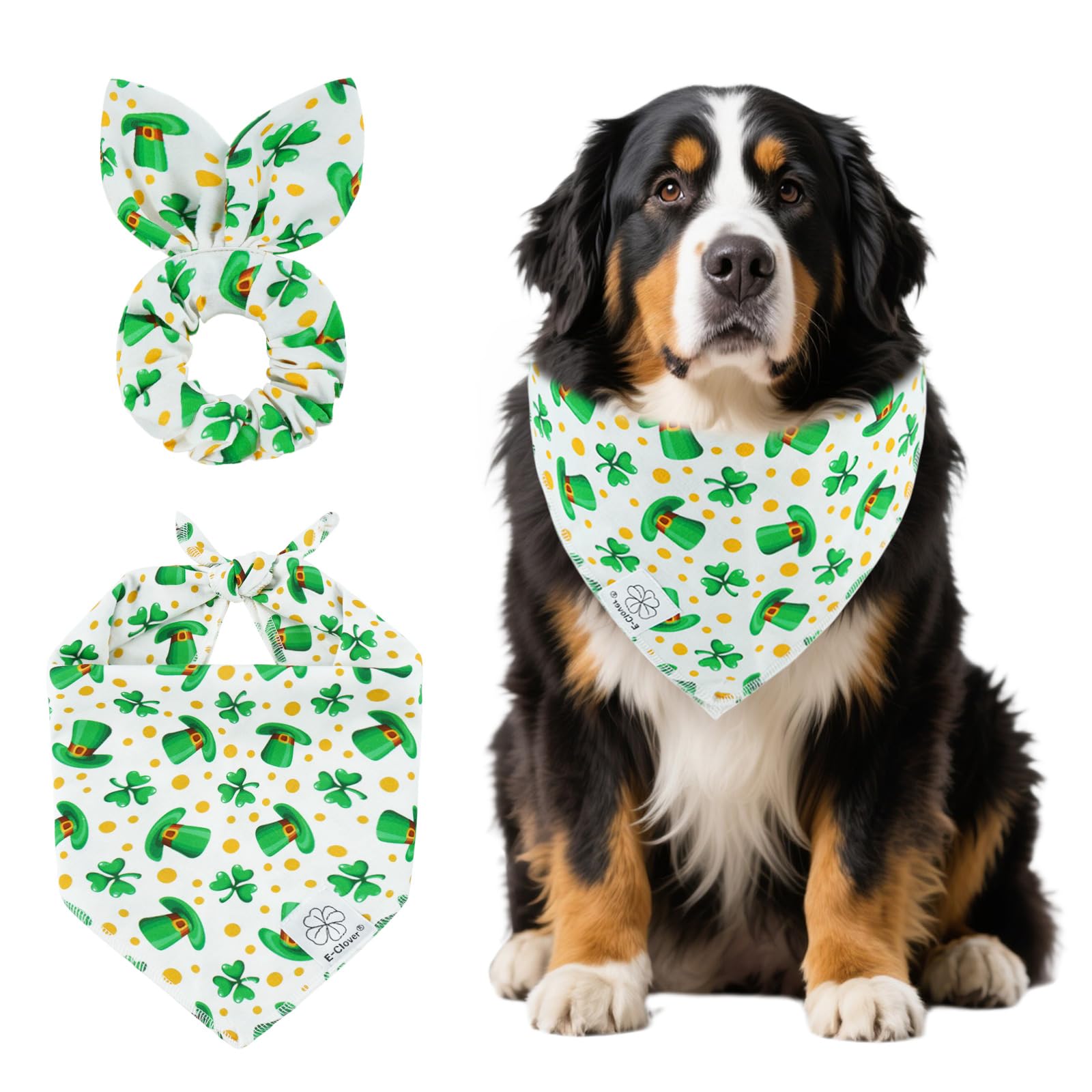 Bandana E-Clover para perro San Patricio, ideal para sesiones de foto