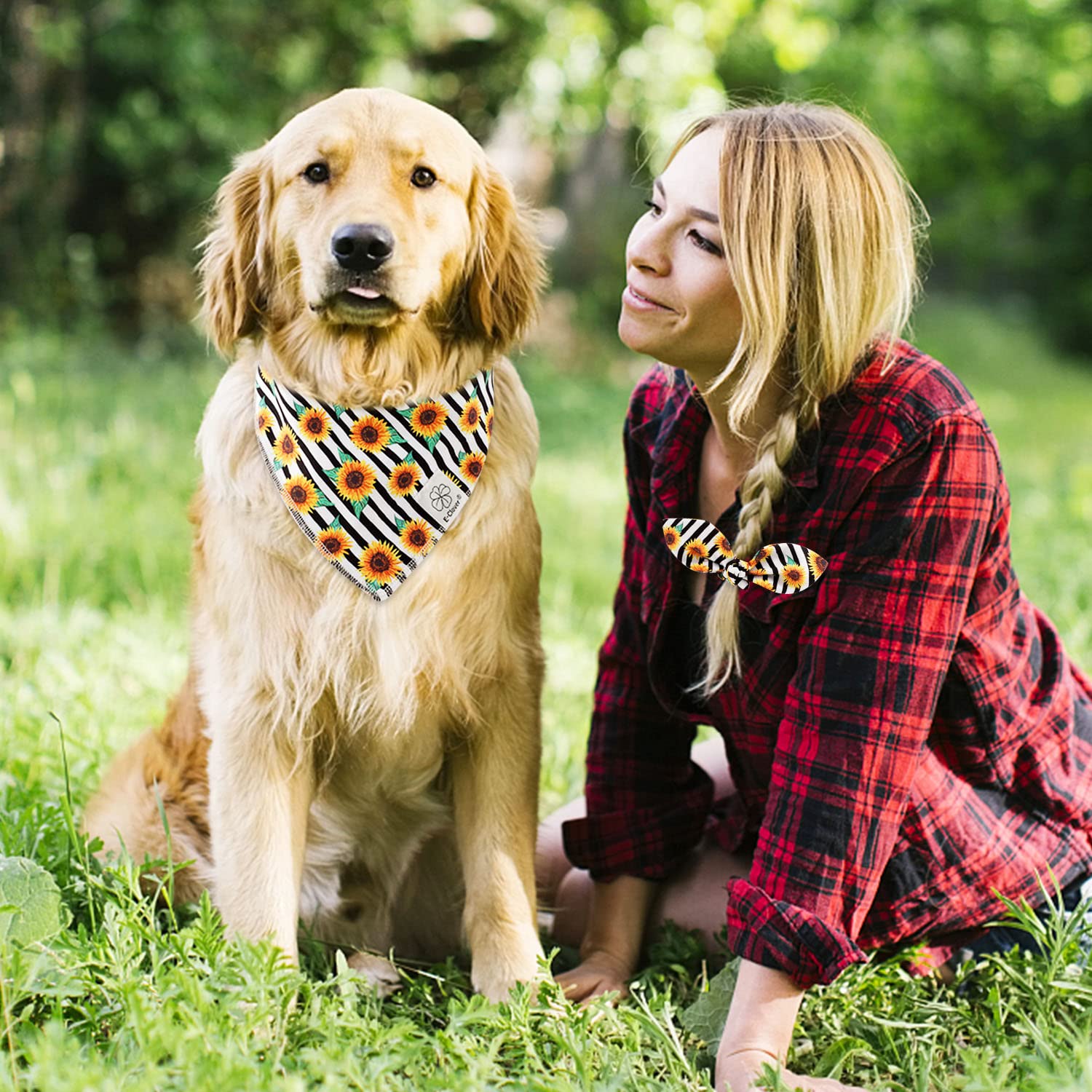 E-Clover coletero para perros con girasol, complemento ideal para looks coordinados