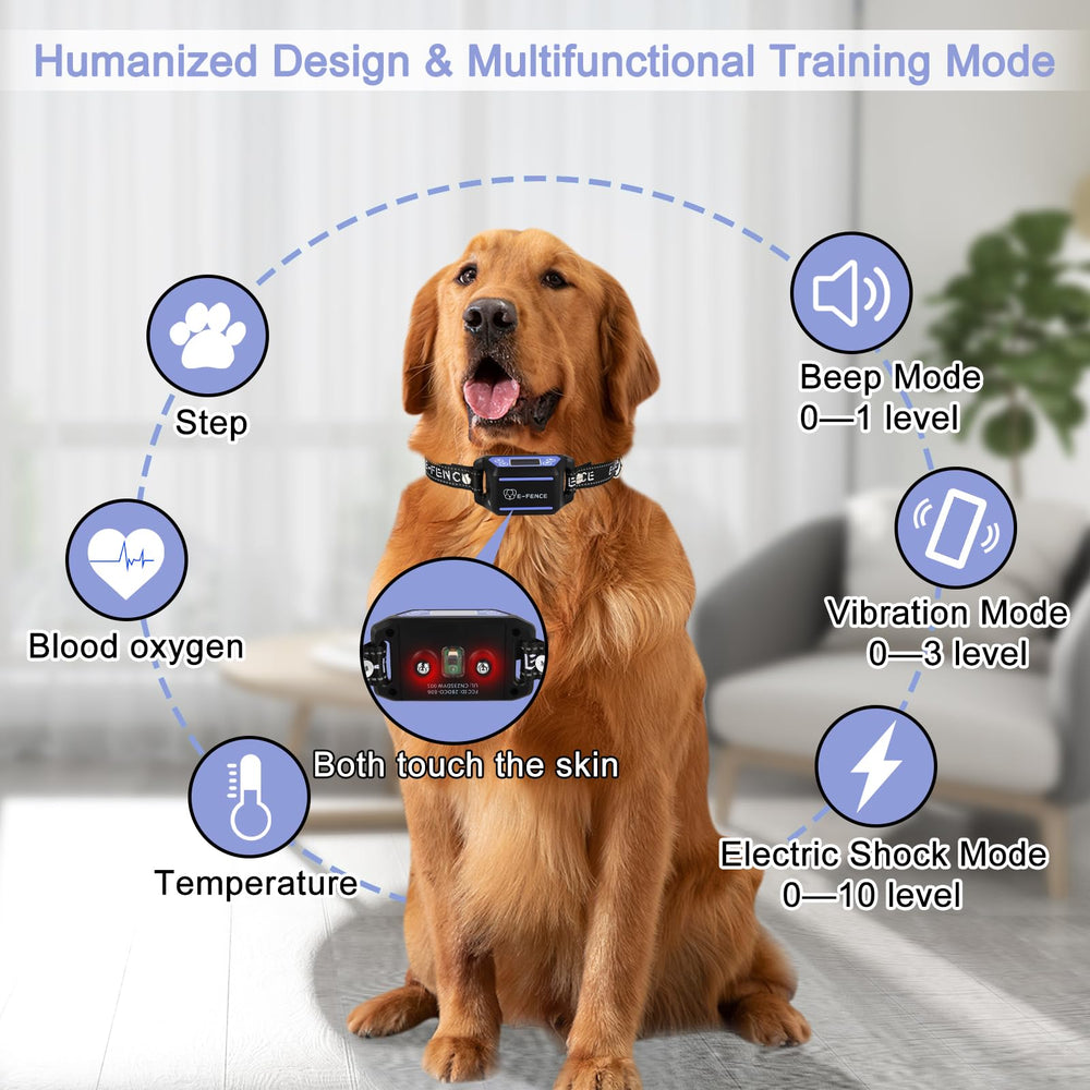 Diseño ligero y portátil de E-FENCE para viajes con tu perro.