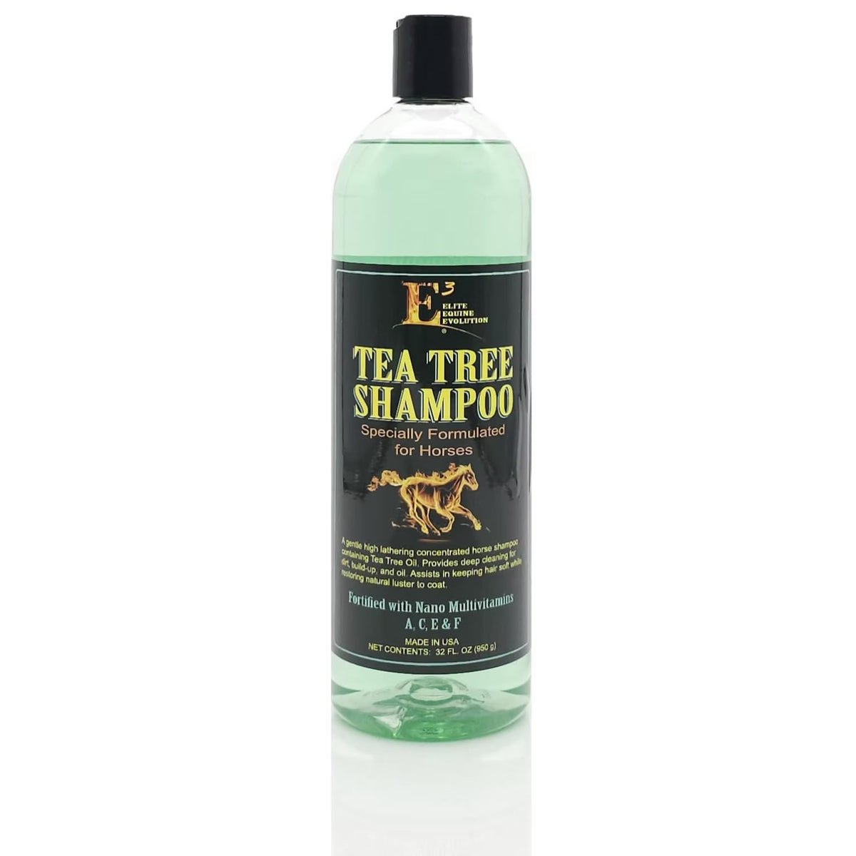 E3 champu arbol-de-te-bote para caballo, cuidado suave y limpieza profunda del pelaje del caballo