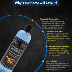 E3 Linimento Gel muscular para caballo, masaje suave para músculos tensos.