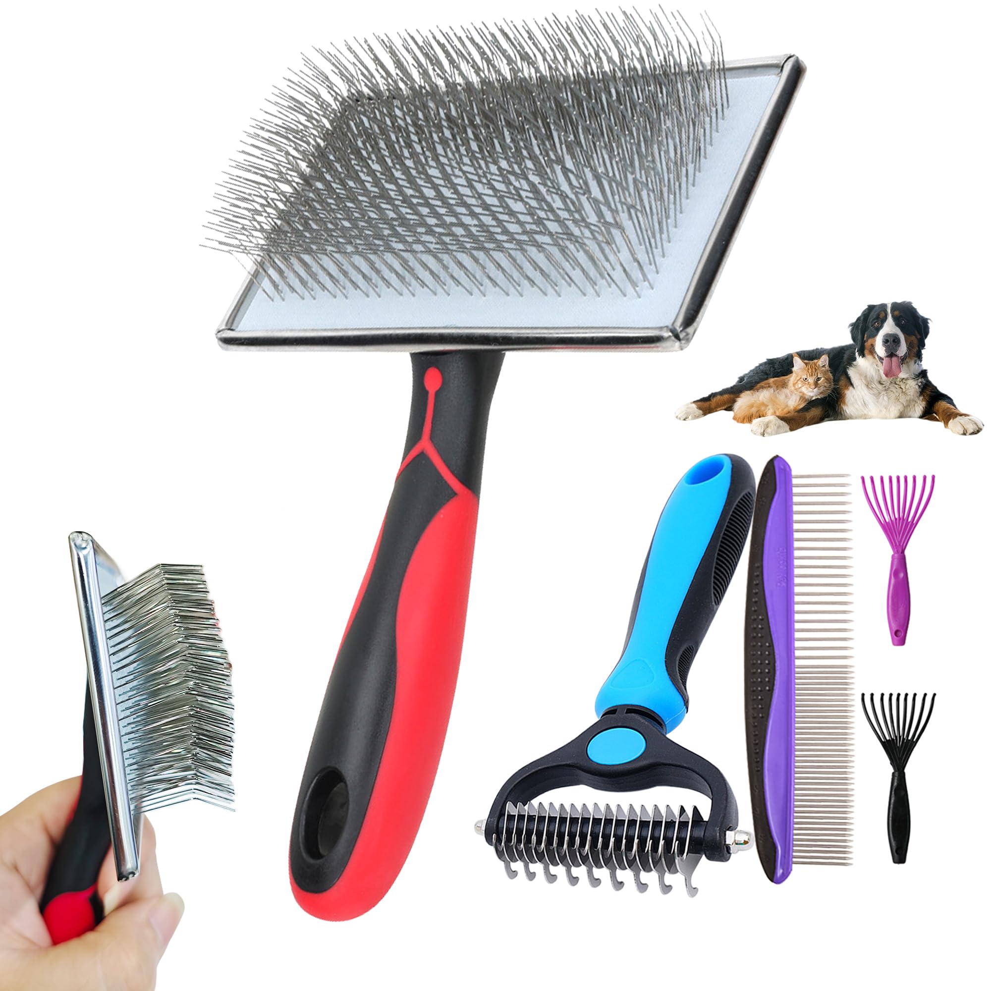 Cepillo EAFBAO con puntas extralargas para perros grandes, desenreda y reduce pelo suelto.