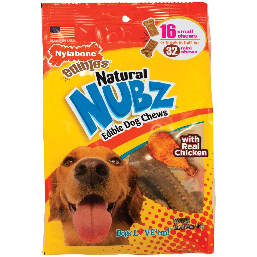 Earscrubbers Nubz pollo pequeño, recompensa sabrosa para perros que apoya dientes sanos