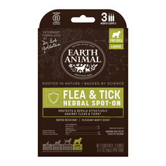 Earth Animal Apothecary, aplicación localizada para perros grandes, protege externamente contra pulgas y garrapatas.