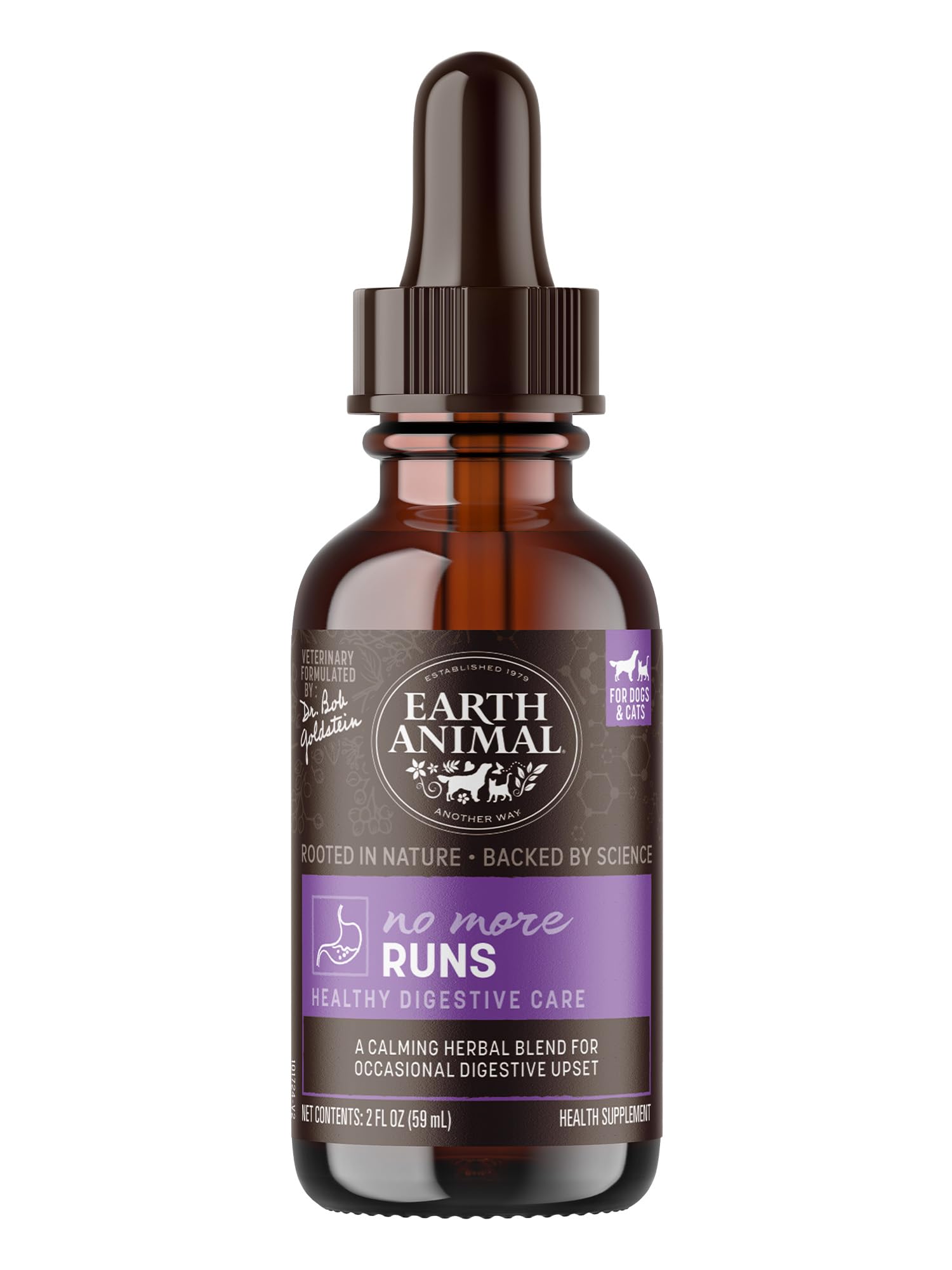 Earth Animal Apothecary Gotas para perros y gatos, uso diario para apoyo digestivo