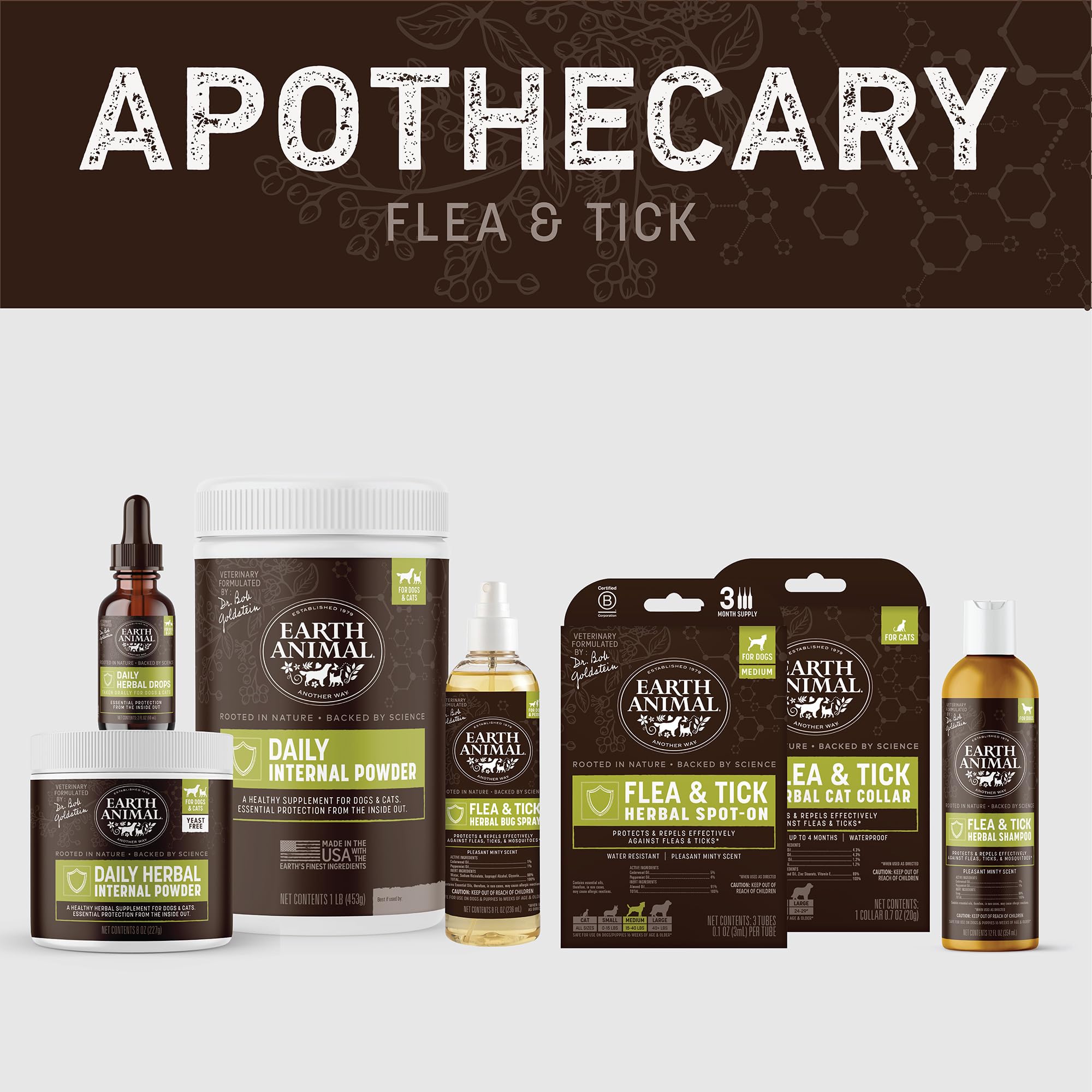 Earth Animal Apothecary ingredientes naturales para el cuidado respetuoso