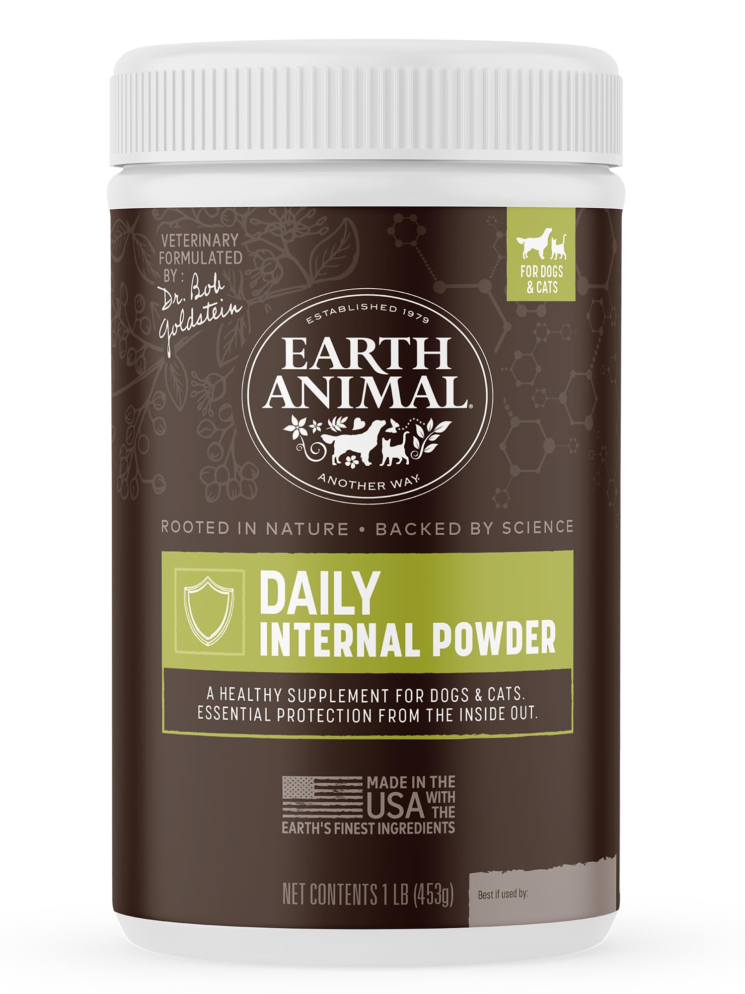 Earth Animal Apothecary polvo diario para perros y gatos, ayuda a disuadir insectos