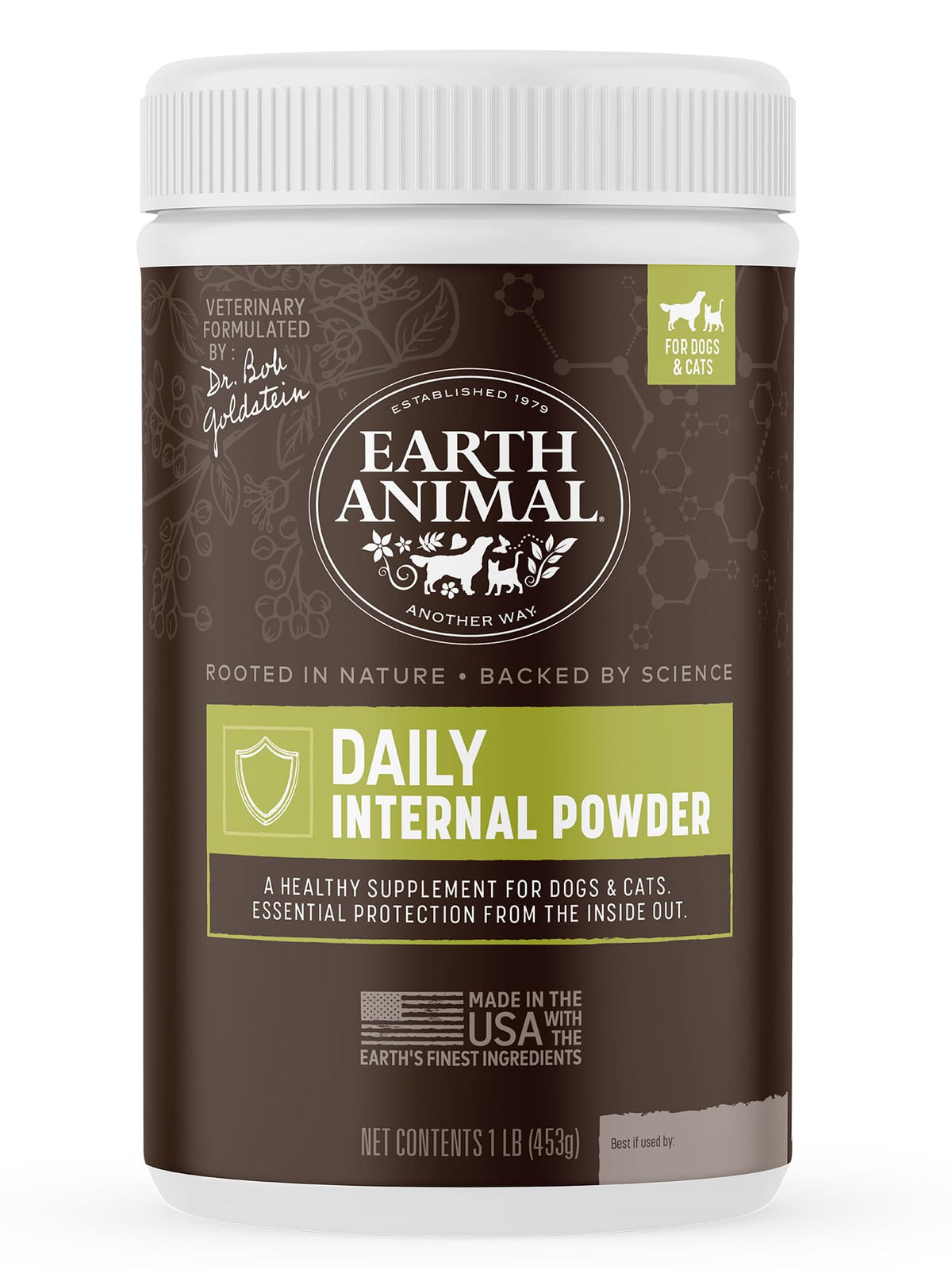 Earth Animal Apothecary polvo diario para perros y gatos, ayuda a disuadir insectos