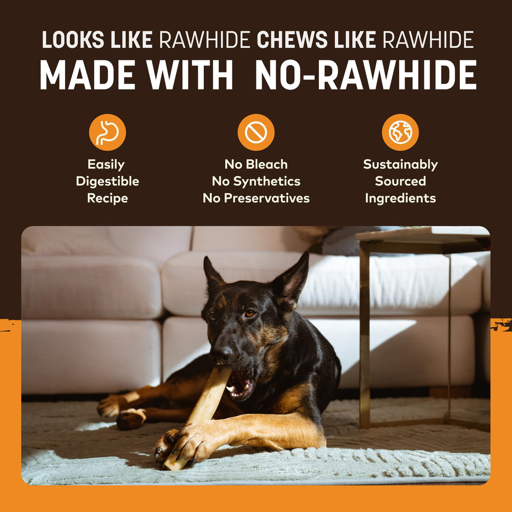 Earth Animal dientes sanos al masticar rollos sin piel para perros grandes