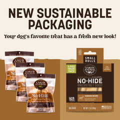 Earth Animal No Hide bocadillos de venado, empaque de seis unidades para masticar