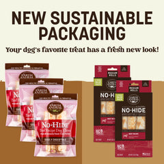 Earth Animal No Hide Chews empaque externo, fácil de almacenar
