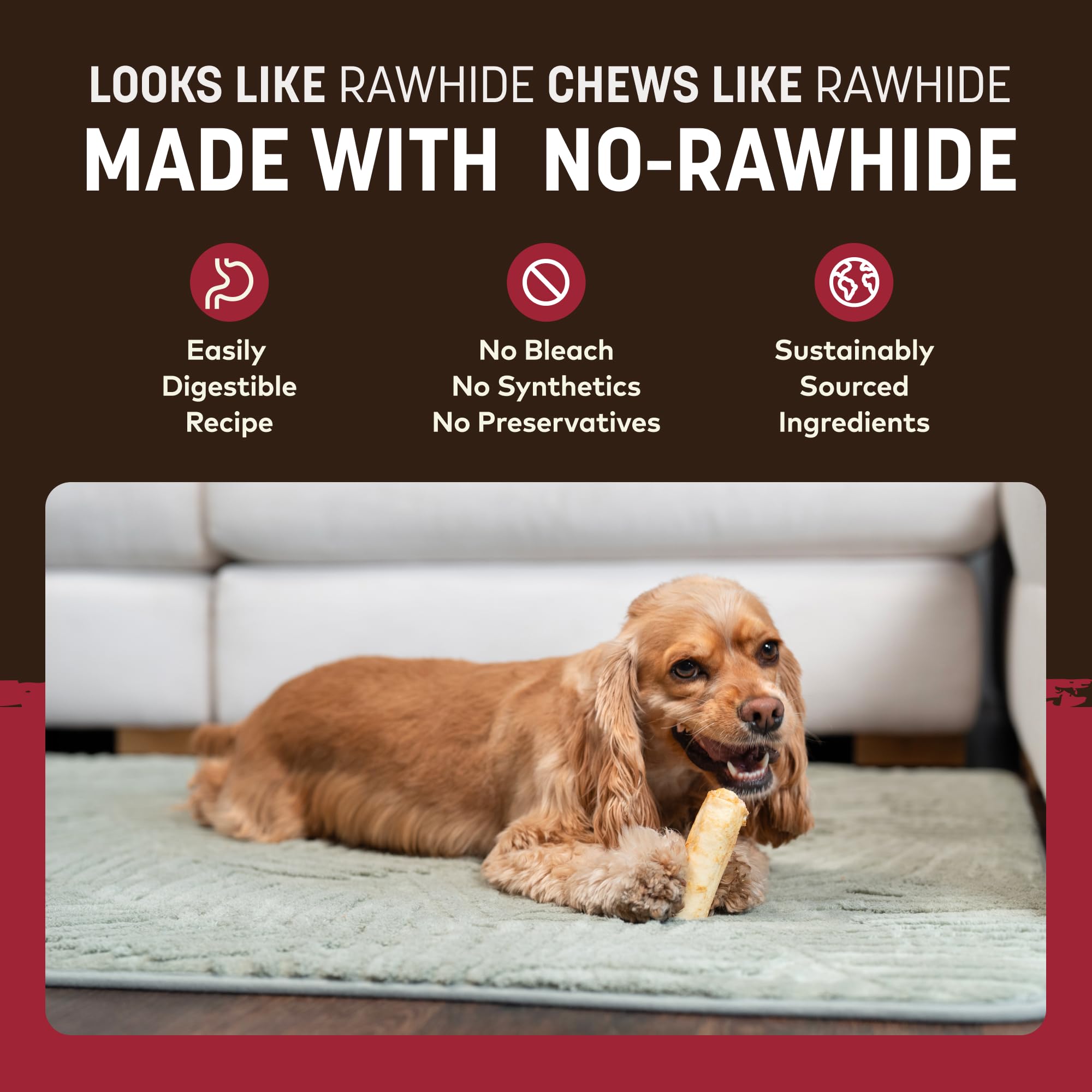 Earth Animal No Hide Chews: 7 ingredientes simples para una alternativa natural.