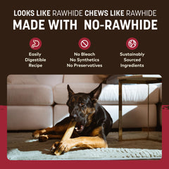 Earth Animal No Hide Chews: ingredientes puros para sabor natural.