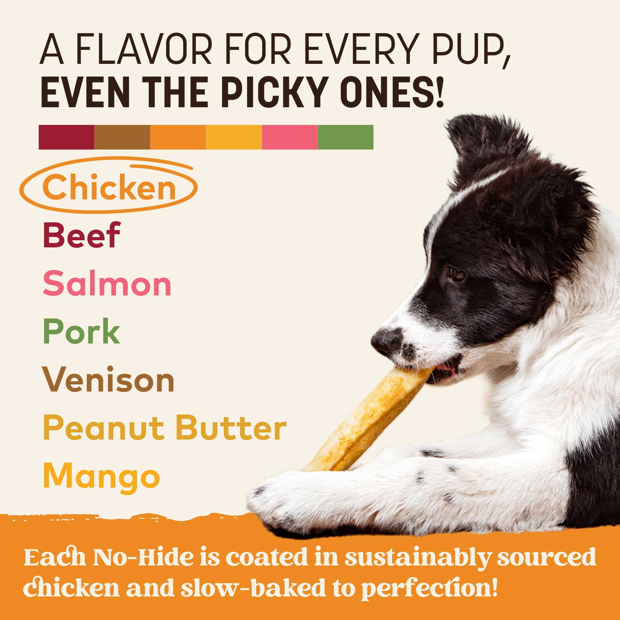 Earth Animal No Hide Chews: hechos en EE. UU. con pollo criado humanamente.