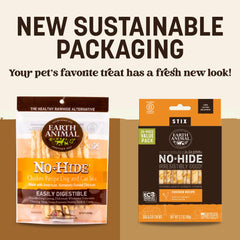 Earth Animal No Hide Stix: pieza masticable de pollo para perros pequeños, sabor natural
