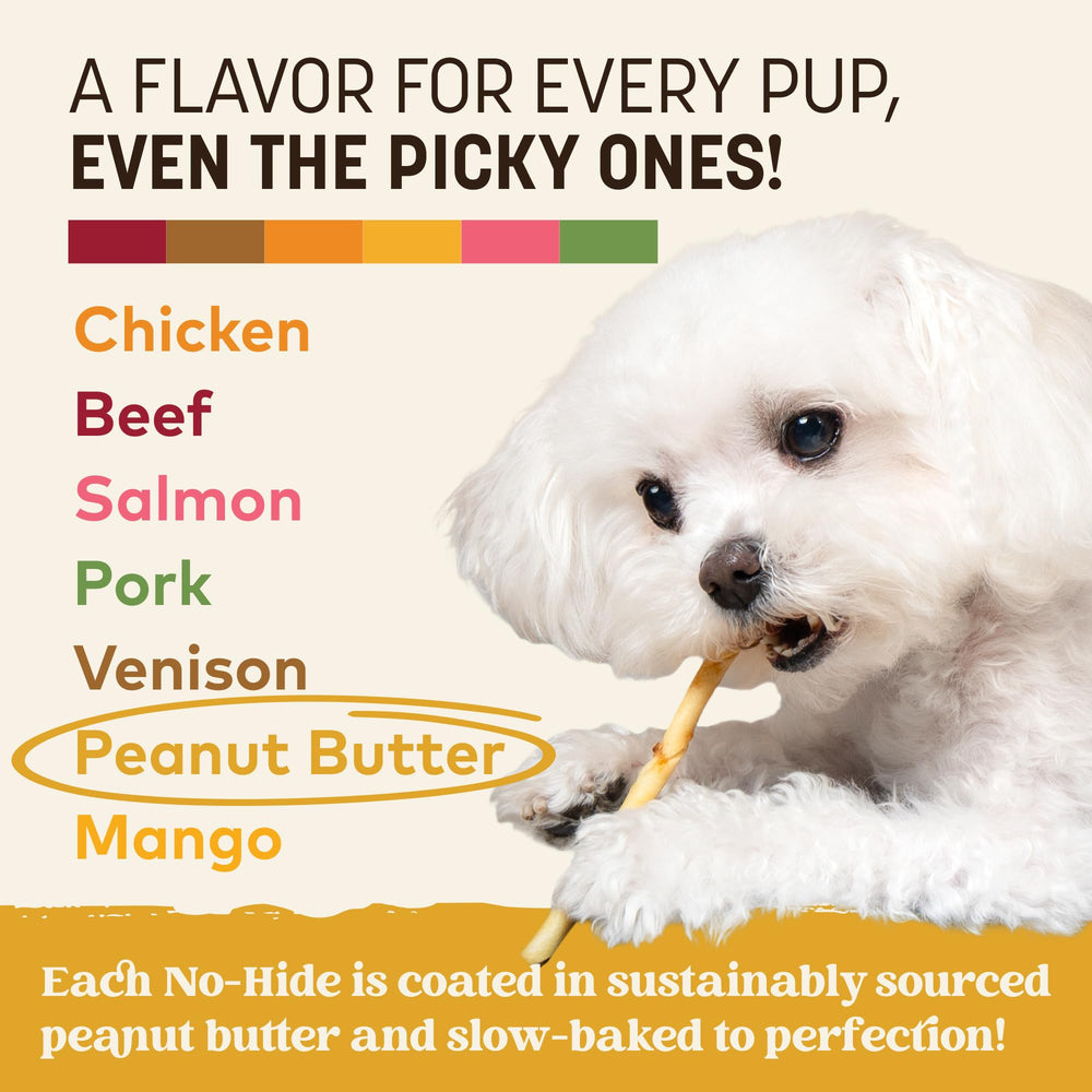 Earth Animal No Hide Stix sin piel, ingredientes naturales para perros sensibles.