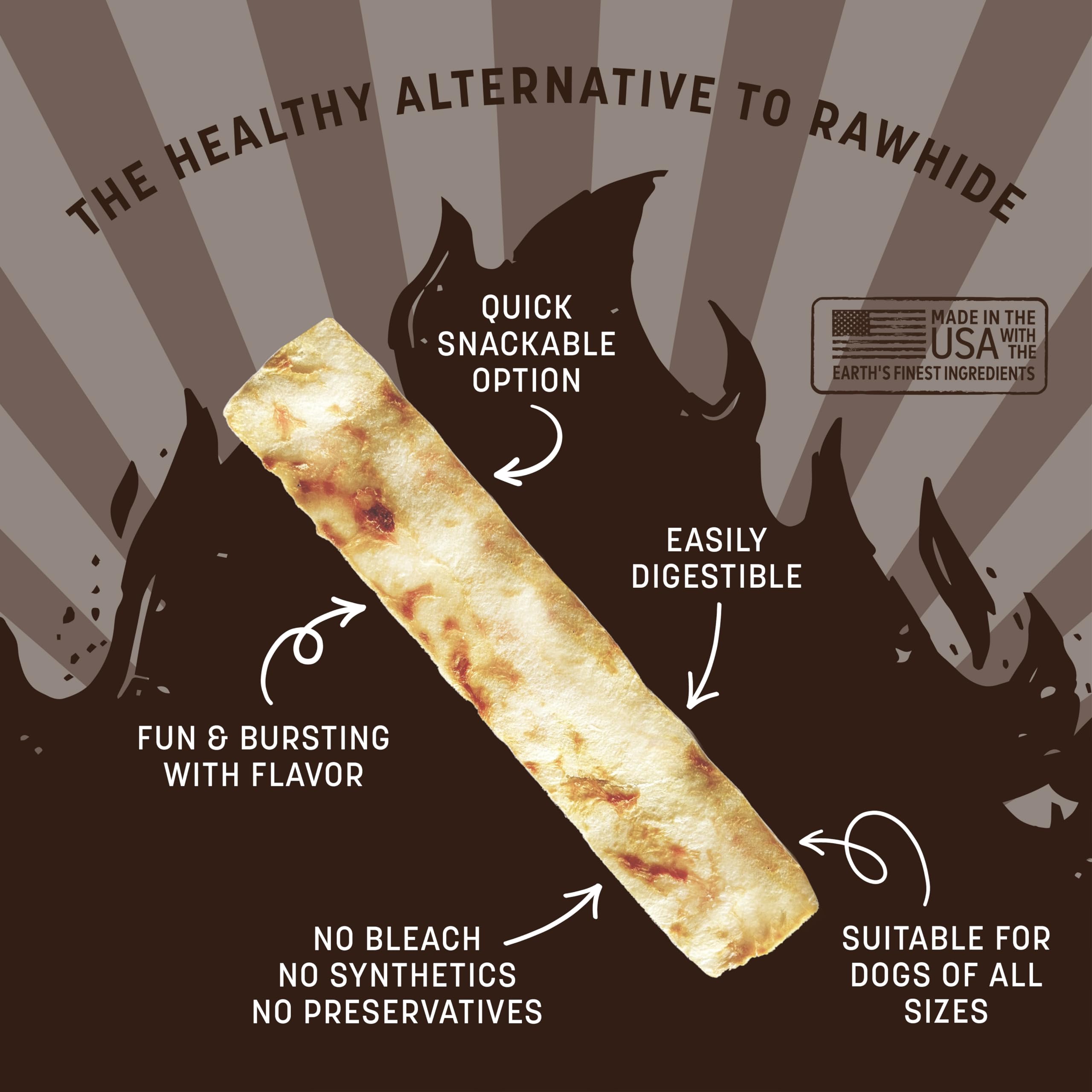 Earth Animal No-Hide Strips: tiras para perros con pollo y pavo ahumado.